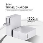 2 In 1 USB Travel Wireless Phone Charger 4500mAh Capacity One Year Warranty